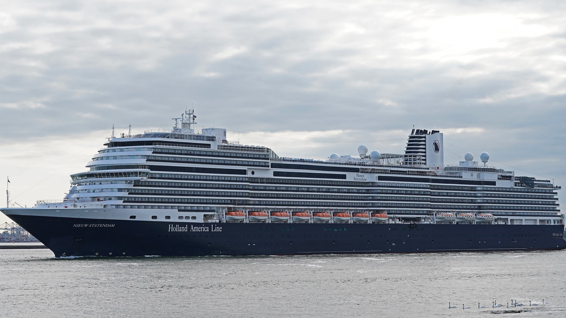 Cruise ship sailing along the British coast